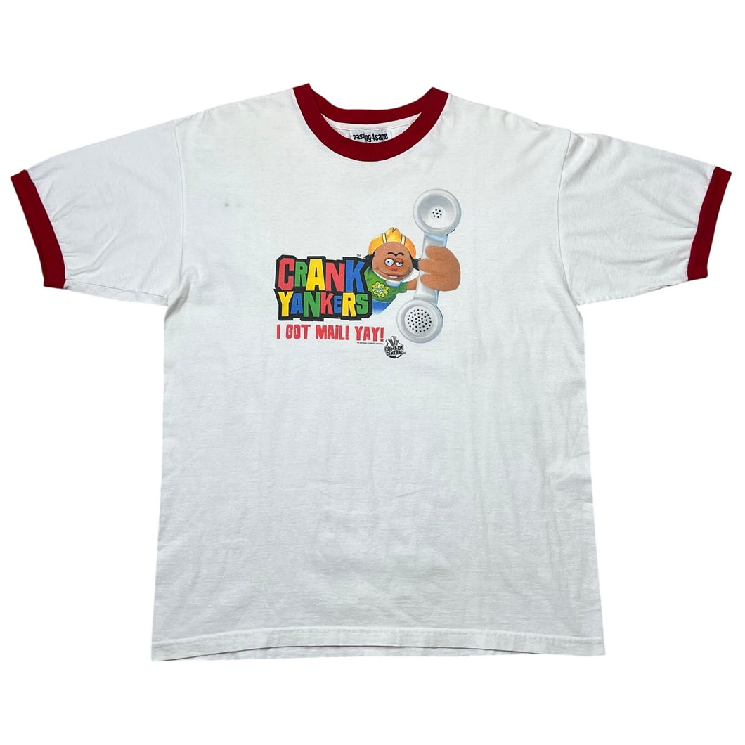 Vintage 2002 Crank Yankers Special Ed Comedy Central TV Show Promo Ringer Tee