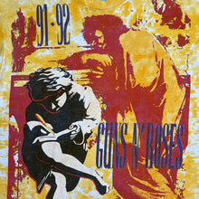 Load image into Gallery viewer, Vintage Liquid Blue Guns N’ Roses Big Print Split Tie Dye Band Tee
