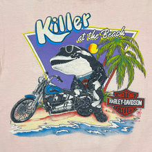 Load image into Gallery viewer, Vintage 1989 Harley Davidson Killer At The Beach Electric City Whale Tee
