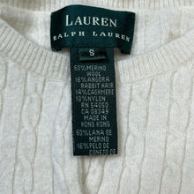Load image into Gallery viewer, Women’s Lauren Ralph Lauren Merino Wool Rabbit Cashmere Blend Cable Knit Cardigan Sweater
