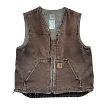 Load image into Gallery viewer, Vintage Carhartt Duck Canvas Sherpa Lined Zip Up Vest
