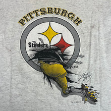 Load image into Gallery viewer, Vintage 1993 Pittsburgh Steelers Football Break Through Tee
