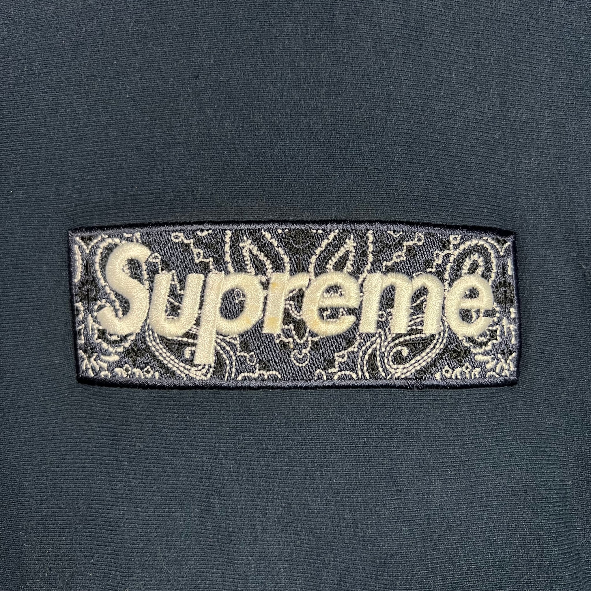 Supreme Navy Bandana Box Logo Sweatshirt – RetroriginalCo