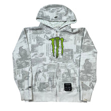 Load image into Gallery viewer, Vintage 2000s Monster Energy News AOP Zip Up Hoodie Sweatshirt
