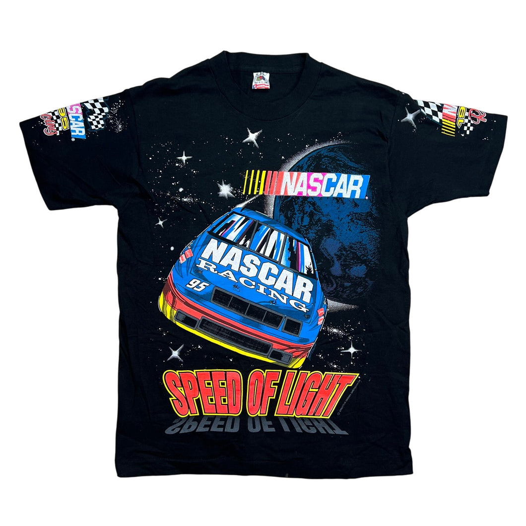 Vintage 1995 NASCAR Racing Speed Of Light Space AOP Tee
