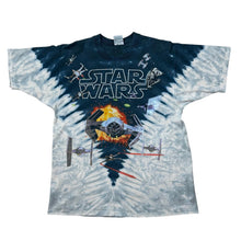 Load image into Gallery viewer, Vintage Liquid Blue Star Wars Space Battle Tie Dye Movie Promo Tee
