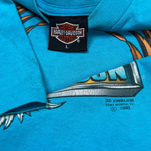 Load image into Gallery viewer, Vintage 1990 Harley Davidson Eagle V-Twin 3D Emblem Motorcycle Tee
