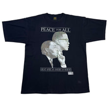 Load image into Gallery viewer, Vintage MLK Jr. Malcolm X African American Heroes Peace For All Tee
