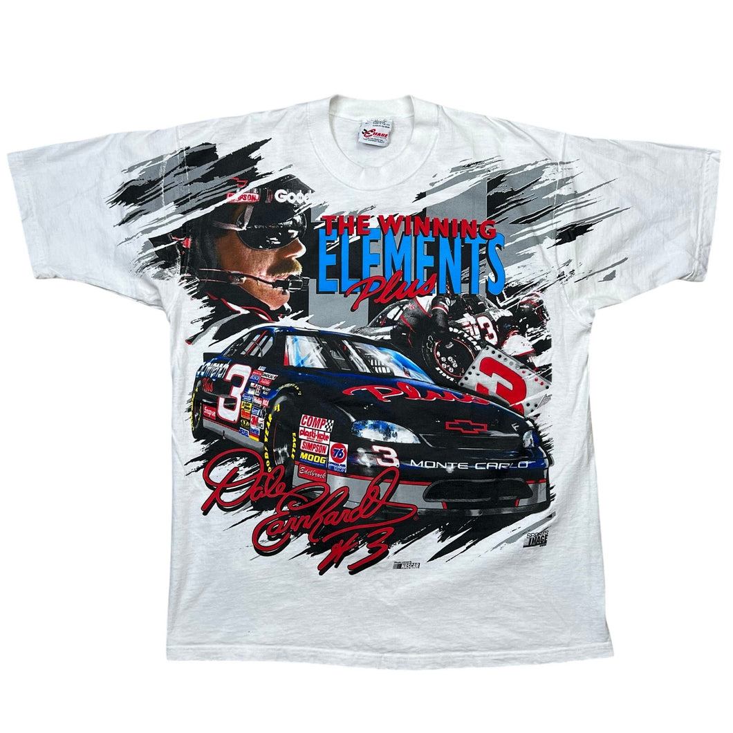Vintage 1998 Dale Earnhardt Winning Elements NASCAR AOP Tee