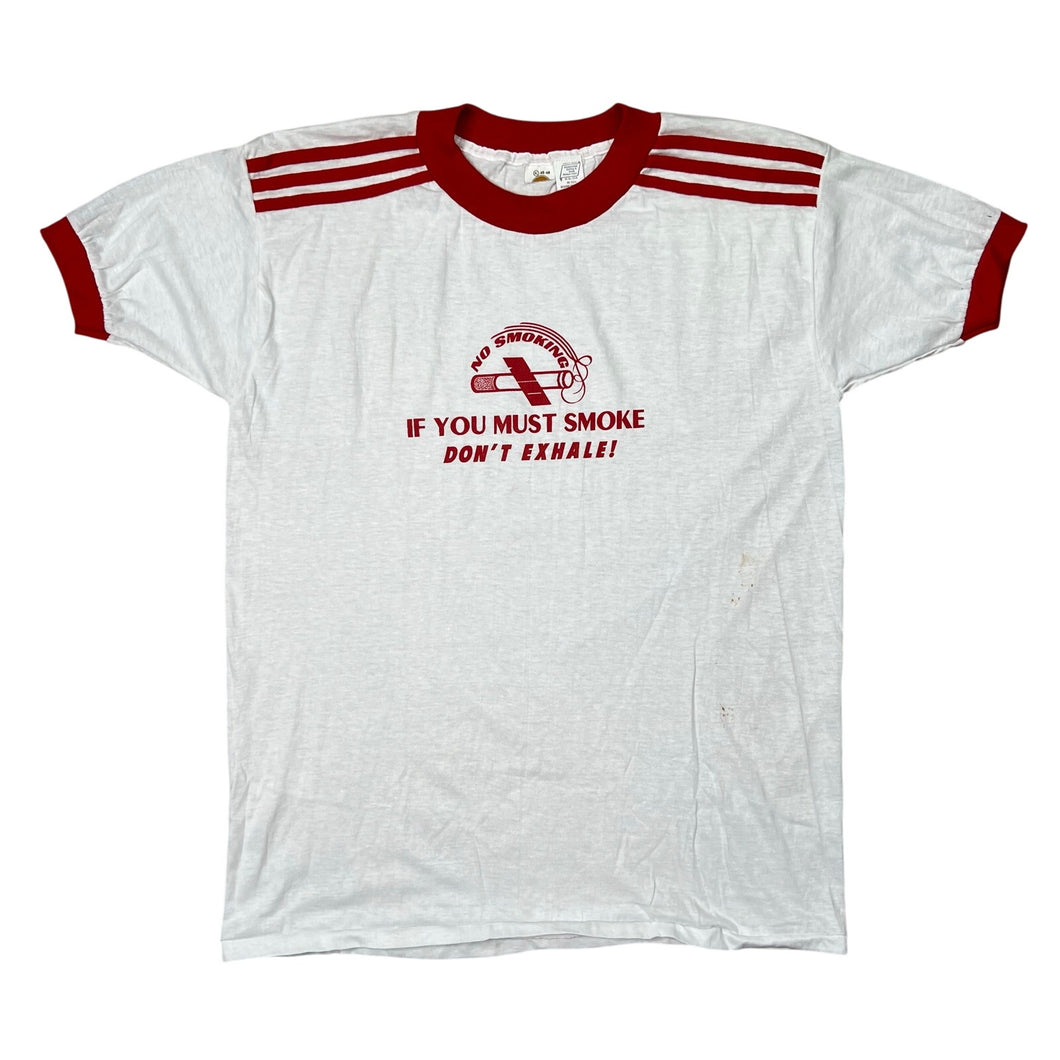 Vintage No Smoking Don’t Exhale Ringer Tee