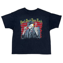 Load image into Gallery viewer, Vintage Don’t Push Your Luck Sketchy Skeleton Tee
