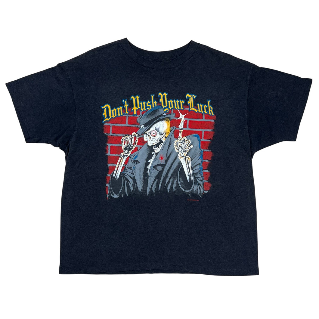 Vintage Don’t Push Your Luck Sketchy Skeleton Tee