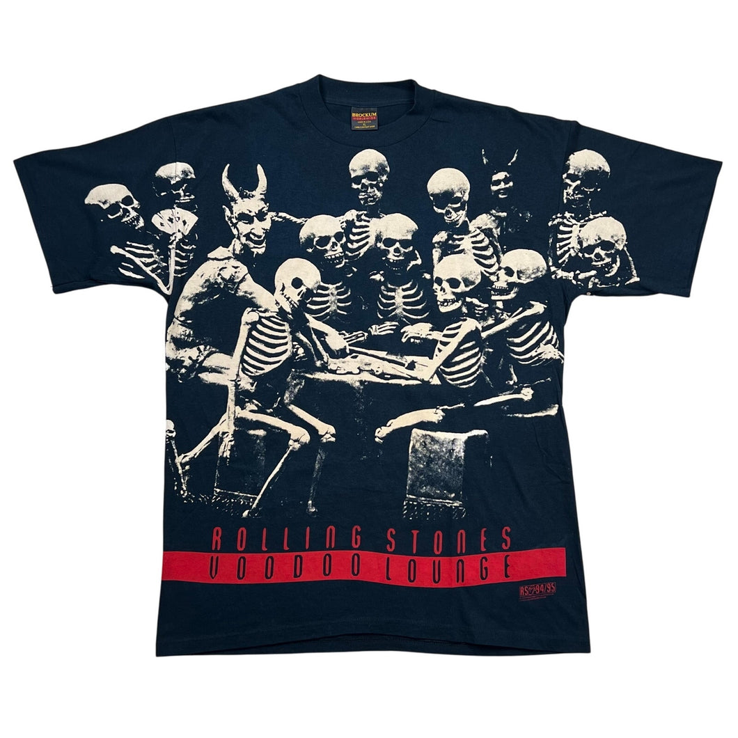 Vintage 1994 Rolling Stones Voodoo Lounge Skeletons AOP Tee