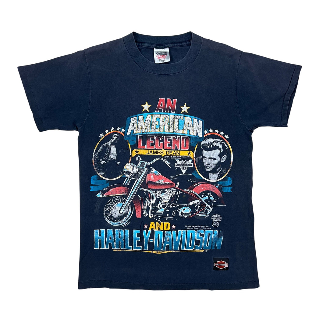 Vintage 1987 Harley Davidson American Legend James Dean Motorcycle Tee