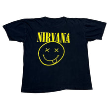 Load image into Gallery viewer, Vintage Nirvana Smiley Face Parking Lot Bootleg Band Tee
