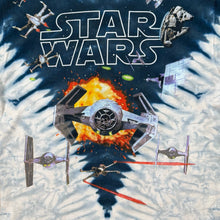 Load image into Gallery viewer, Vintage Liquid Blue Star Wars Space Battle Tie Dye Movie Promo Tee
