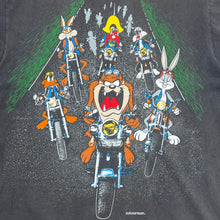 Load image into Gallery viewer, Vintage 1993 Looney Tunes Motorcycle Gang That’s All Folks Big Print Tee
