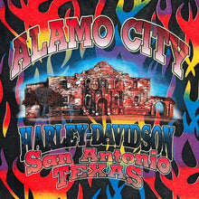 Load image into Gallery viewer, Vintage Harley Davidson Alamo City Rainbow Flames AOP Tee
