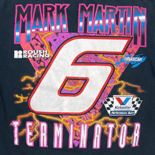 Load image into Gallery viewer, Vintage 1995 Mark Martin Terminator NASCAR Lightning Racing Tee
