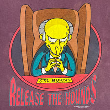 Load image into Gallery viewer, Vintage 1999 C.M. Burns Release The Hounds Simpsons TV Show Promo Tee
