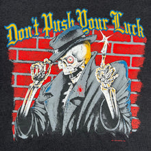Load image into Gallery viewer, Vintage Don’t Push Your Luck Sketchy Skeleton Tee
