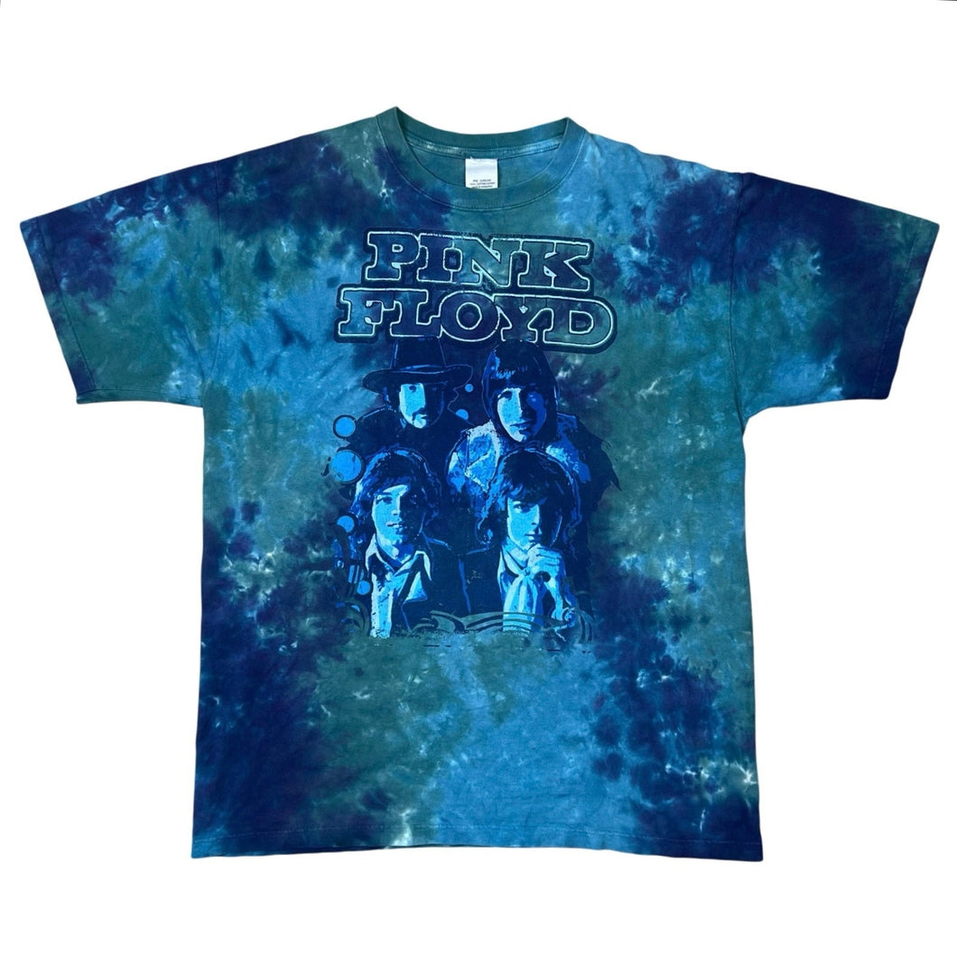 Vintage 2000s Liquid Blue Pink Floyd Tie Dye Band Tee