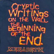 Load image into Gallery viewer, Vintage 1997 Chaos Comics Megadeth Cryptic Writings Band Tee
