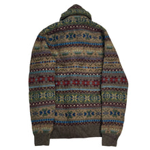 Load image into Gallery viewer, RRL Ralph Lauren Merino Wool Fair Isle Striped Cardigan Shawl Collar Sweater
