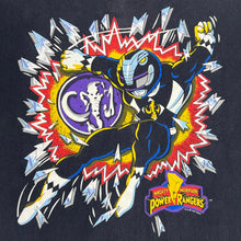 Load image into Gallery viewer, Vintage 1994 Mighty Morphin Power Rangers Black Shattered Glass TV Show Promo Tee
