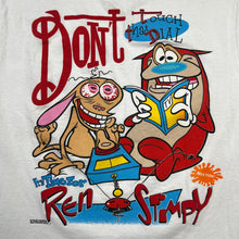Load image into Gallery viewer, Vintage 1992 Ren &amp; Stimpy Don’t Touch That Dial Nickelodeon TV Show Promo Tee
