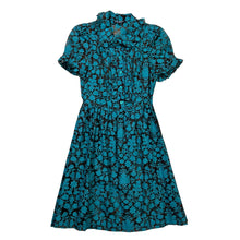 Load image into Gallery viewer, Betsey Johnson Blue Buttoned Belted Midi Dress
