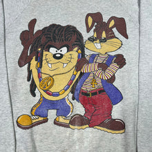 Load image into Gallery viewer, Vintage Looney Tunes Peace Unity Bugs Taz Parody Crewneck Sweatshirt
